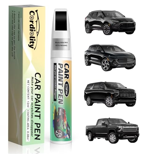 Image of Car Touch Up Paint Black(GBA /WA8555 /WA848) for Chevrolet, Color Accurate Car Scratch Repair Remover Pen Fix Auto Paint Chips and Nicks