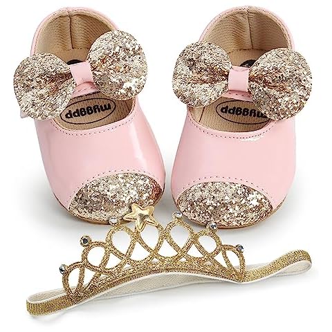 YILEEGOO Baby Girls Glitter Mary Jane Shoes Cover