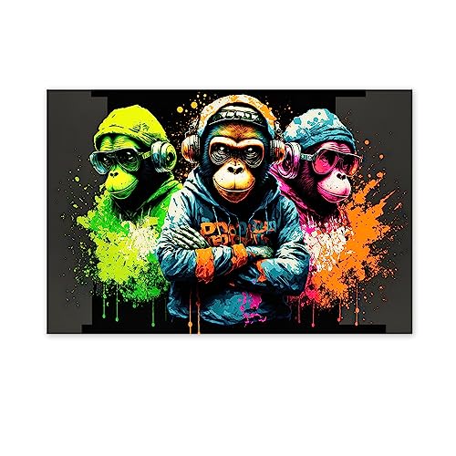 Tableau singe gorille peinture affiche impression sur toile salon moderne 70x105cm