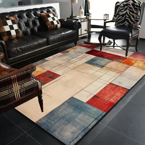 Tapis maison lavable géométrique abstrait rétro 50x80 cm XD20