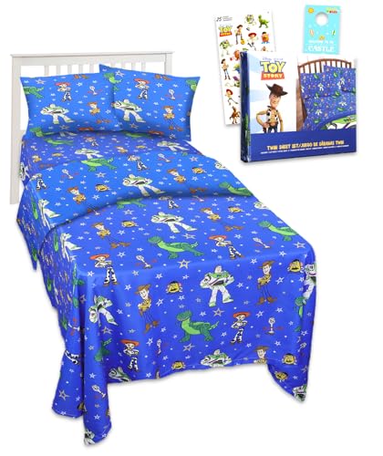 Toy Story Toddler Bed Bedding Set - Twin Bed Bundle with Sheets Pillowcase Stickers