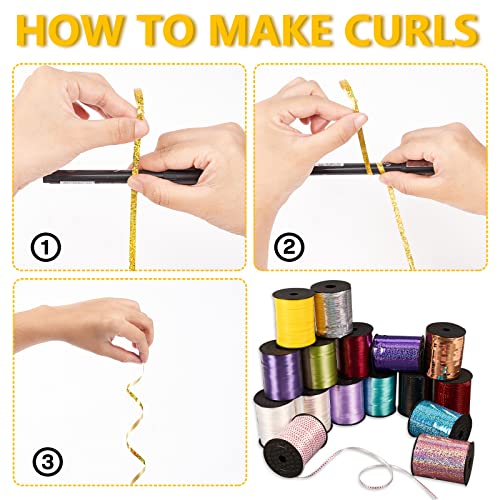 Partywoo Gold Ribbon, 500 Yard Curling Ribbon For Crafts, Iridescent Crimped Ribbon, Shiny Ribbon For Gift Wrapping, Ribbon For Balloons String, Hair, Florist Flower (1 Roll) #TOP4