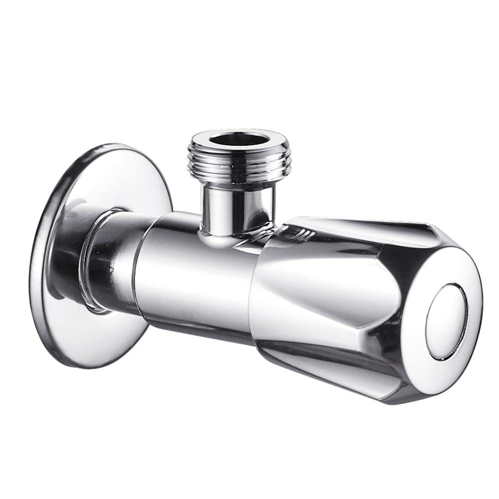 Danube Home Milano Sam Angle Valve | Stainless Steel Compression Angle Shut Off Water Valve, Valves & Drains, Plumbing Fittings For Hose, Bath Shower Arm, Toilet Bidet Sprayer Faucet - Chrome