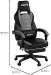 BOSSIN Racing Style Gaming Chair Office Computer Desk Chair with Footrest and Headrest, Ergonomic Design, Large Size High-Back E-Sports Chair, PU Leather Swivel Big and Tall Chair