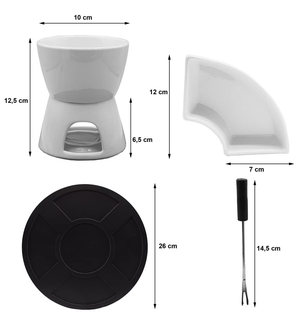 Fondueset aus Keramik 11 teilig