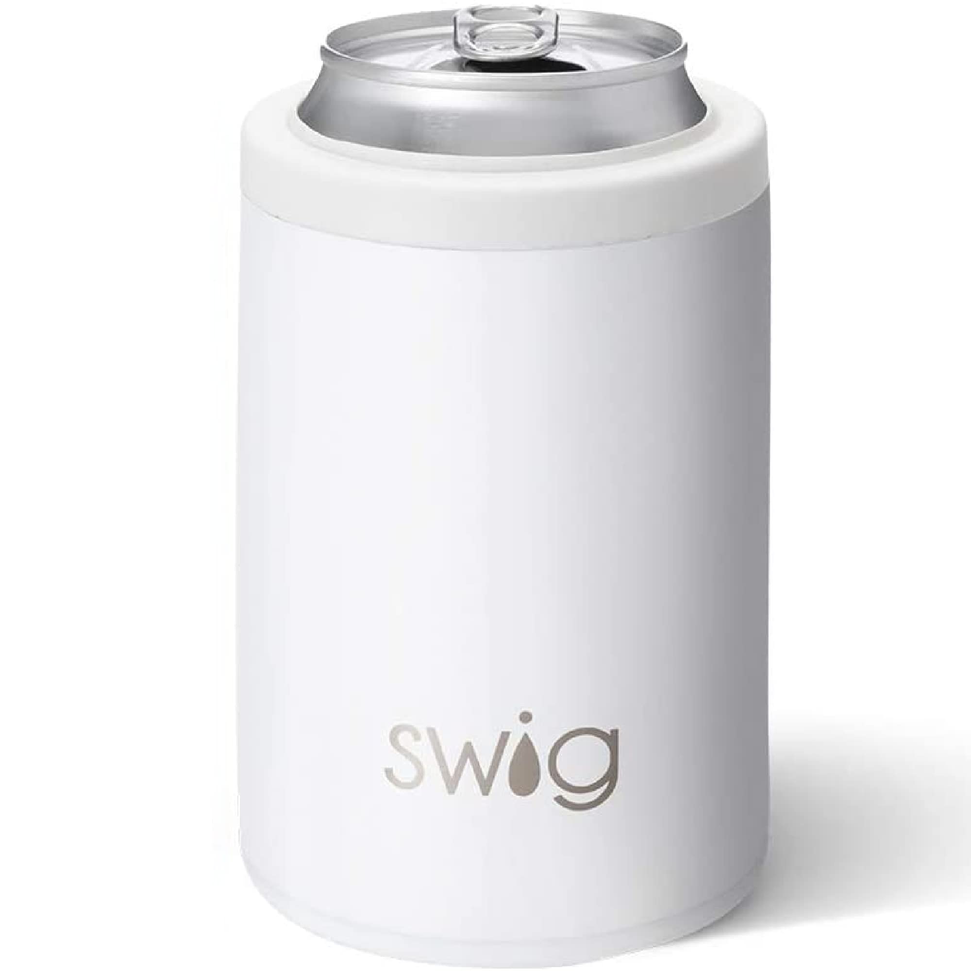 Swig Life Standard Can Cooler, 12oz Insulated Bottle & Can Holder, Stainless Steel Cooler, Covers for Standard 12 oz Beer Bottles, Beach Accessories