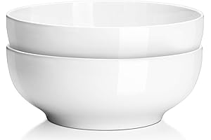 DOWAN Large White Ceramic Serving Bowls for Versatile Kitchen Use