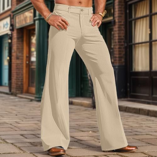 Fare Pants for Men Corduroy Vintage Bell Bottom Pants 60S 70S Disco Outfits Stretch Slim Fitted Hippie Party Trousers2