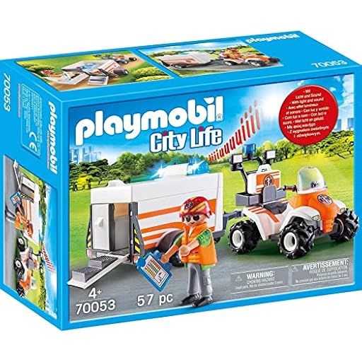 PLAYMOBIL Life City Quad Rescate Remolque, Color carbón (70053) | Ya disponible en tu tienda friki favorita! En mundofriki.es!