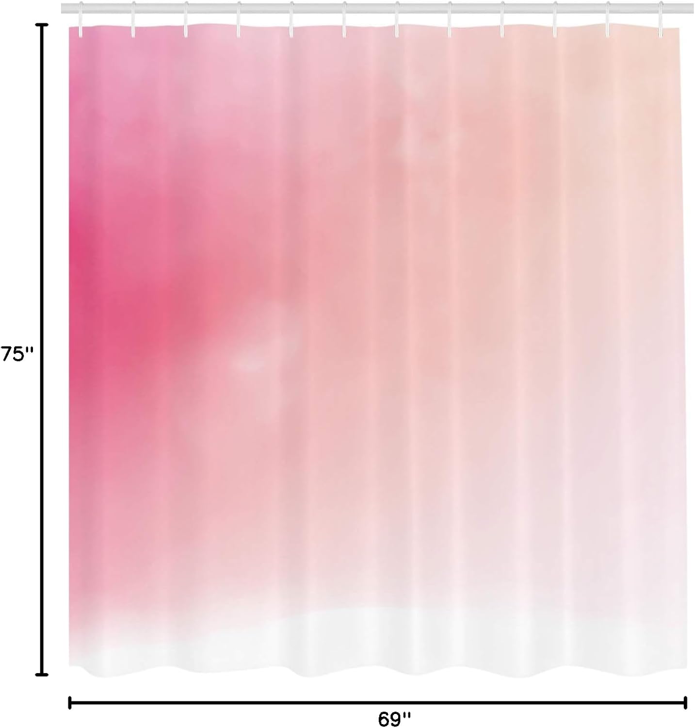 Ambesonne Pink Shower Curtain, Blurred Background Changing Colors Ombre Inspired Composition Dreamy Display, Cloth Fabric Bathroom Decor Set with Hooks, 69" W x 75" L, Pink Peach White