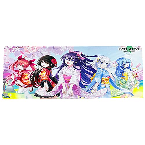 Customotop Gaming Mauspad Date A Live Anime XXL Mauspads 3D Mouse Pad für Bürocomputer Schreibtisch Home Gamer PC-Zubehör 800x300x3mm Cover