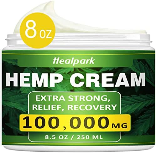 Natural Hemp Cream for Muscles, Joints, Lower Back, Back, Knees, Neck, Fingers, Elbows- 8 fl oz - Arnica,MSM, Turmeric, Emu Oil, Menthol, Aloe