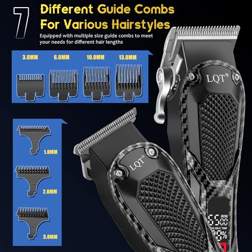 Image of Professional Hair Clippers for Men Rechargeable Cordless Beard Trimmer & Electric Shaver, Hair Cutting Kit with LCD Display Gift for Dad, Husband, Men