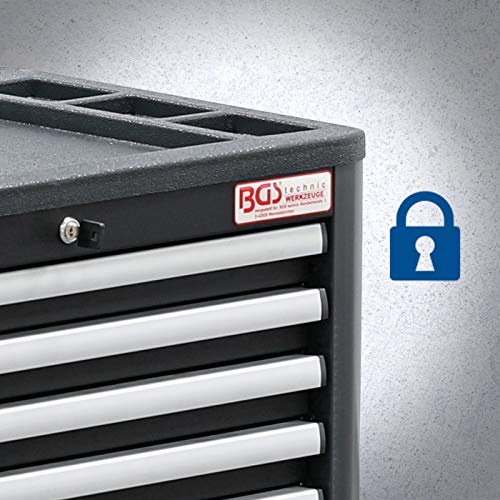 BGS 4114 | Werkstattwagen Profi Exclusive | 8 Schubladen | mit 259 Werkzeugen | gefüllt | abschließbar | massives Metall Schwarz, Groß – Bild 8