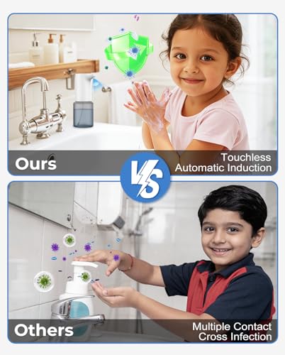 Image of Automatic Soap Dispenser, 350ml Sensor handwash Dispenser Bottle, Touchless Rechargeable Foaming Handwash Dispenser for Kitchen, Bathroom, Office