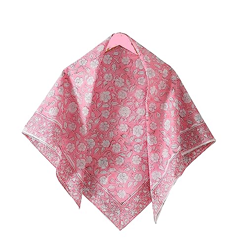Image of Ravaiyaa - Attitude is everything Sanganer Hand Block Printed Scarves Pure Cotton Scarf Square Hijab Dupatta 40 inch X 40 inch Inch