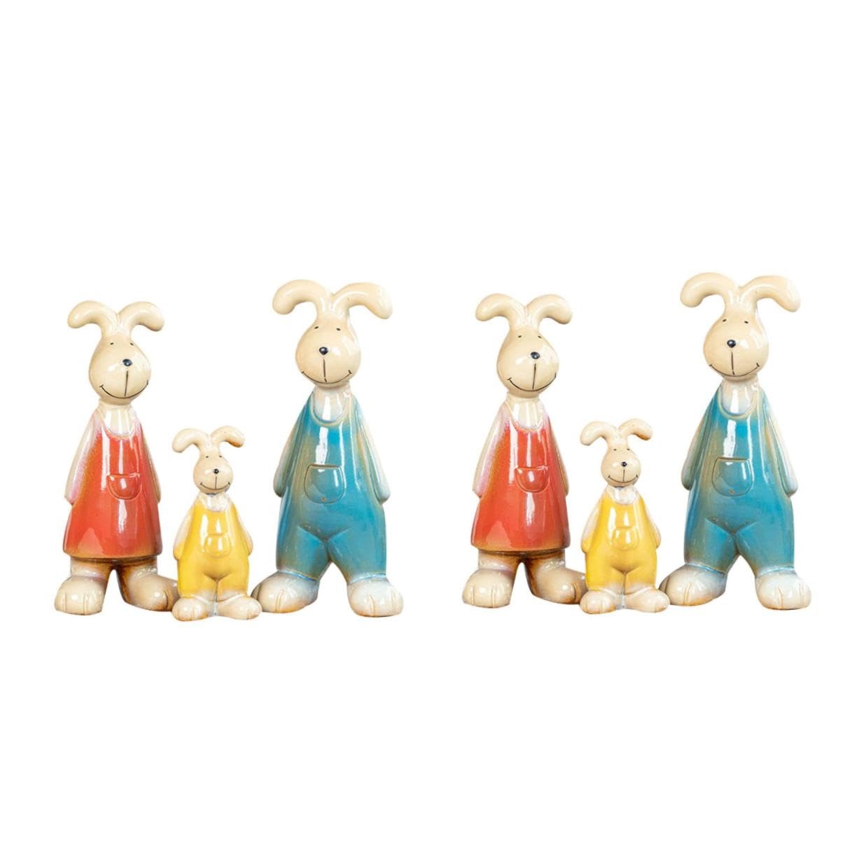 Figurine en céramique lapin lot de 6 pièces à offrir pour pendaison de crémaillère