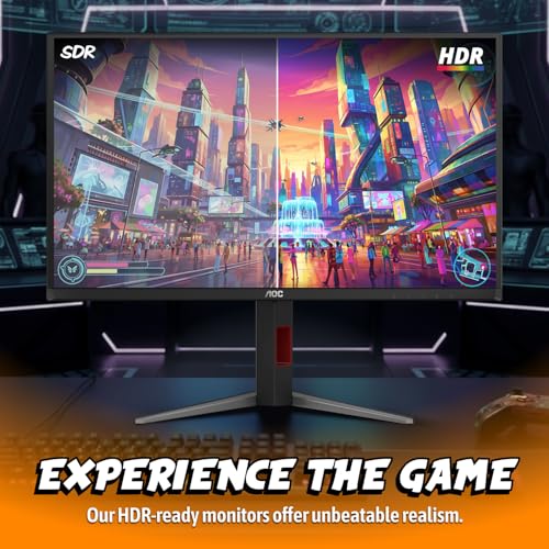 Image of AOC 27 inch Gaming Monitor QHD 240Hz QD OLED G-SYNC Compatible 0.03ms, Q27GAZDV | 2560x1440 Computer Monitor, True Black HDR, USB 3.2, HDMI 2.1, Height Adjustable Stand, VESA Mount