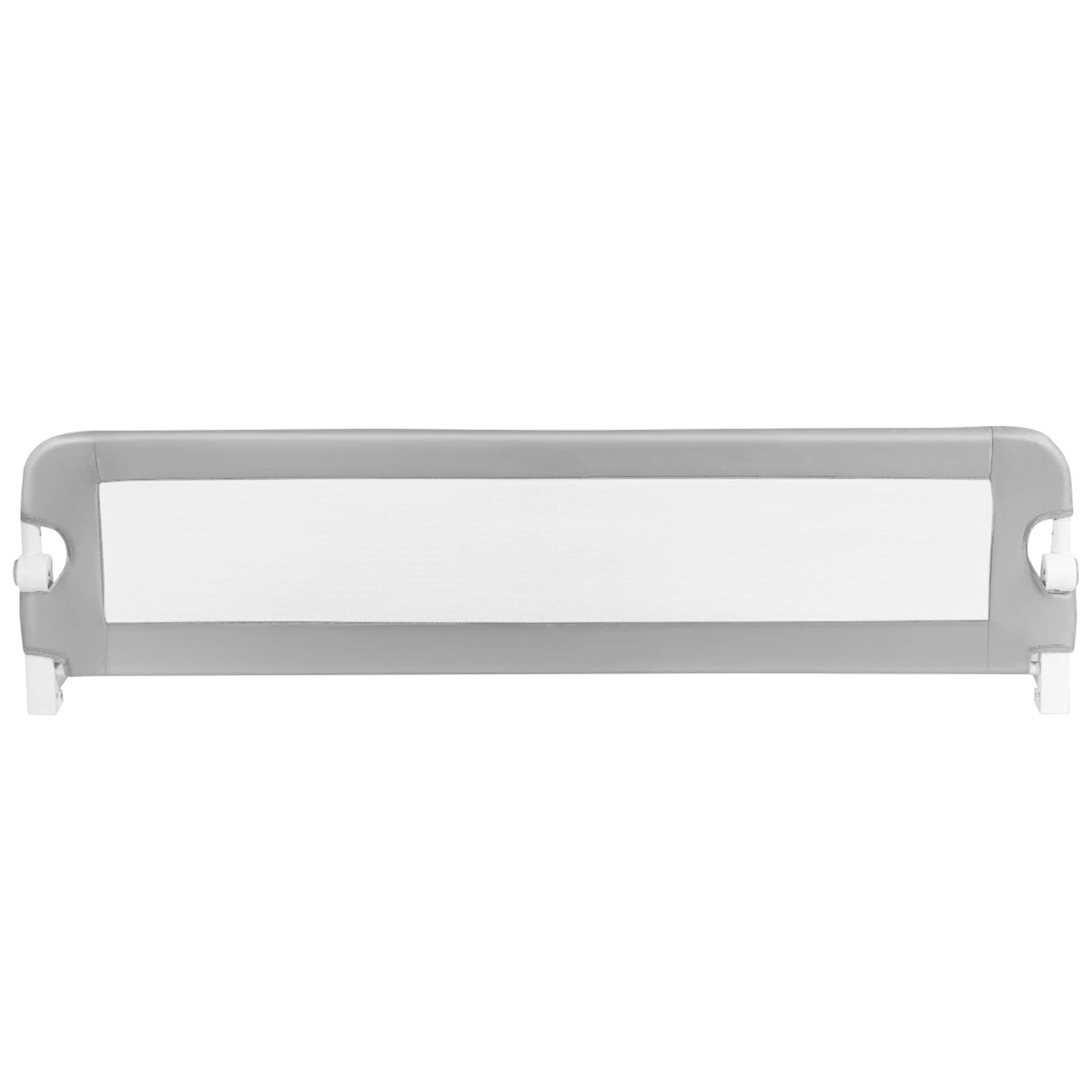 GYMAX Sponda del Letto per Bambini, Paracolpi Barriera di Sicurezza Pieghevole per Lettino, Letto Singolo Matrimoniale Queen King (Grigio, 105 x 38 x 43 cm)