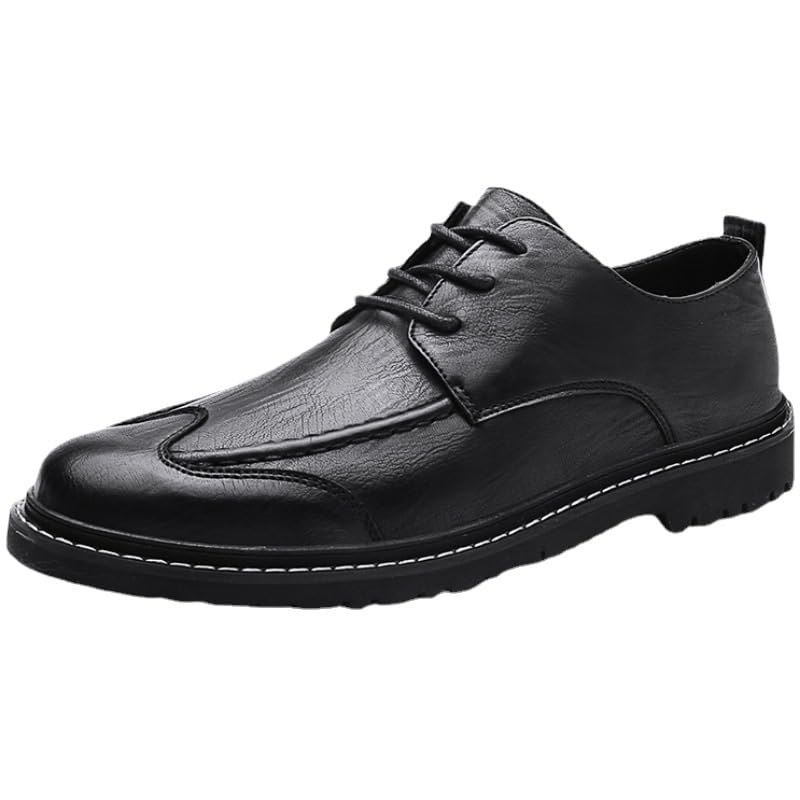 Men's Austerity Brogue Dress Oxford Shoes Vegan Leather Low Top Wedding Party Classic Lace Up Brogue