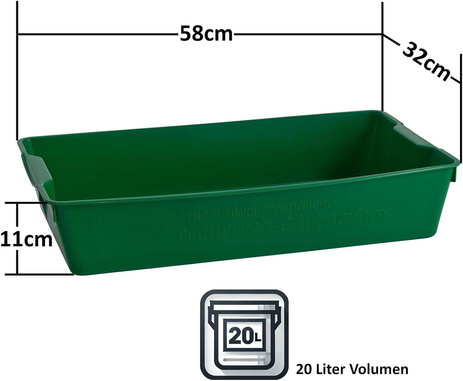 Gärtnerbox 58x32x11 cm Set 10er Pflanzschale Anzuchtwanne Semillas Verde