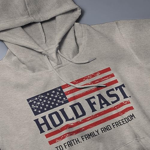 Hold Fast Mens Hooded Sweatshirt - 2 Color Flag - Athletic Heather3