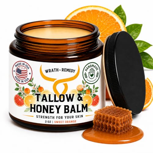 Organic Beef Tallow for Skin, Handcrafted, Concentrated (Citrus, 2 oz)
