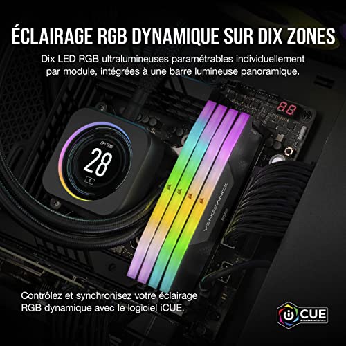Mémoire RAM DDR5 CORSAIR Vengeance RGB 96Go 6800MHz Intel XMP 3.0 - vue 7