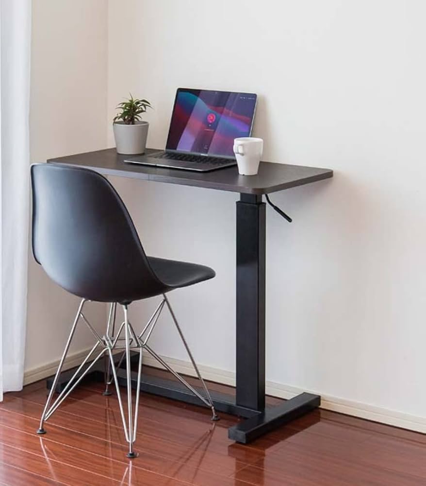 Amazon.co.jp: ガス圧昇降デスク パソコンデスク 幅80cm×奥行
