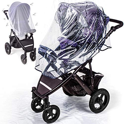 Anchor Life Stroller Rain Cover with Mosquito Net - Protects Babies from Sun, Wind, Rain, Snow, Dust - Breathable Bug Shield with Ventilation Lids
