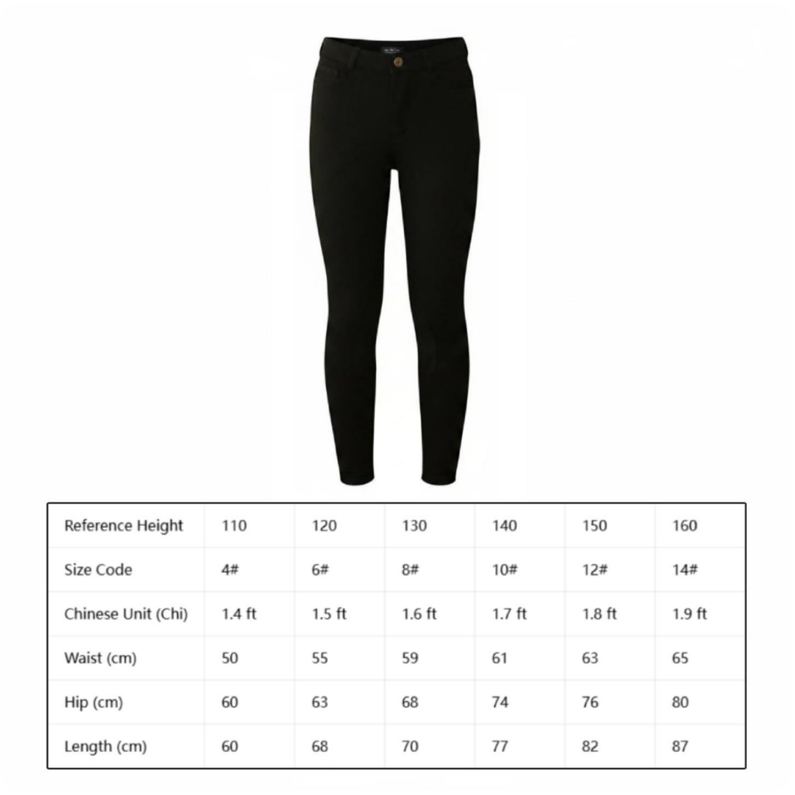 Leggings Montar con Parches en Articulación Inferior Tejido Elástico Pantalones Equitación Infantiles Resistente Jodhpurs Infantiles Equitación, Black, 6