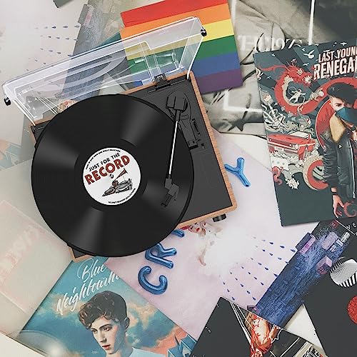 Image of Retro Record Player for Vinyl with Speakers Vintage Turntable Vinyls Records Belt-Driven Turntables 3-Speed 3 Size 33 1 /3 45 78 RPM Wireless Playback Headphone AUX RCA Line LP Vinyl Players Wood Grain