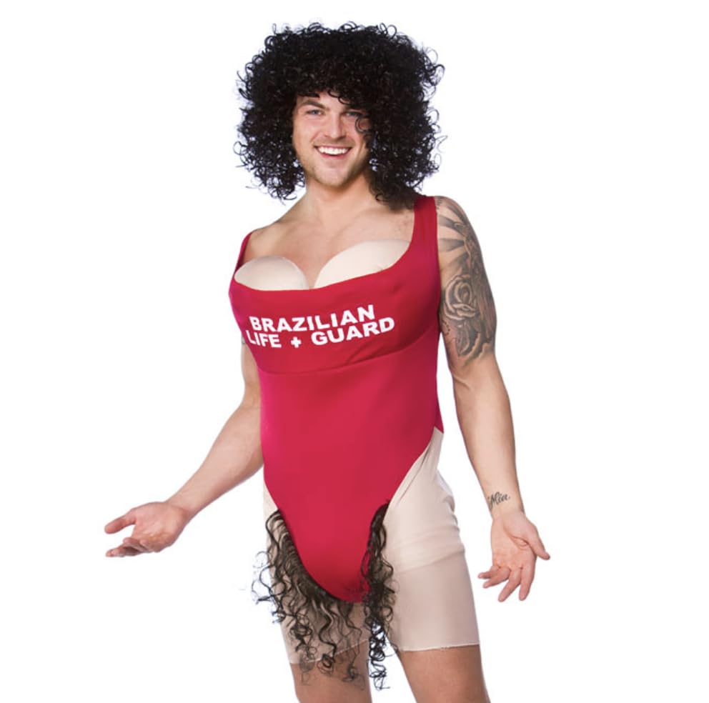 Wicked Costumes Men's Funny Lifeguard Fancy Dress Costume – Novelty Red Beach Patrol Party Outfit for Stag Nights, Fancy Dress Parties, Festivals & Halloween – One Size Toys & Games
