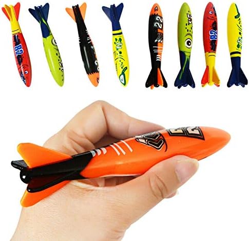 Water Rockets | 4 Toypedo Bandits - Torpedo Dive Sticks, Swimming Pool Toy & Diving Game by Perfect Pools (Pack of 4)