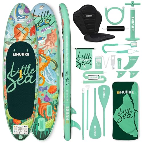 HUIIKE Tabla Paddle Surf Hinchable con Accesorios Incluidos, Remo, Quillas, Inflador. Stand Up Paddle Board Gran Estabilidad y Resistencia. 305 x 84 x 15 cm, Soporta hasta 130 kg