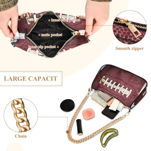 Shoulder Bags for Women American Football Lace Hobo Tote Handbag Small Clutch Purse with Zipper Closure4