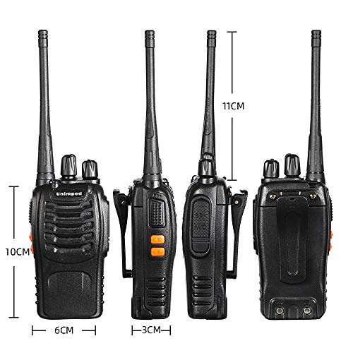 Unimped Paio Walkie Talkie Ricaricabile VOX Radio PMR 446MHz 0.5W Frequenza Civile Ricetrasmittente Portatile 16 Canali Singola Banda Spina EU per Negozio Sopravvivenza Ciclismo - Image 5