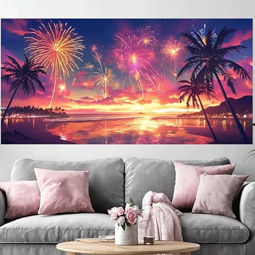 Diamond Painting Adulte Grand Format 70x140cm de broderie strass 5D avec feux d'artifice