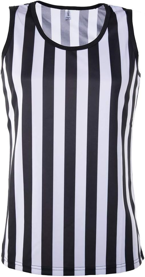 Mato & Hash Women’s Referee Tank Top | Striped Uniform Shirt for Waitresses Referee Costume Halloween
