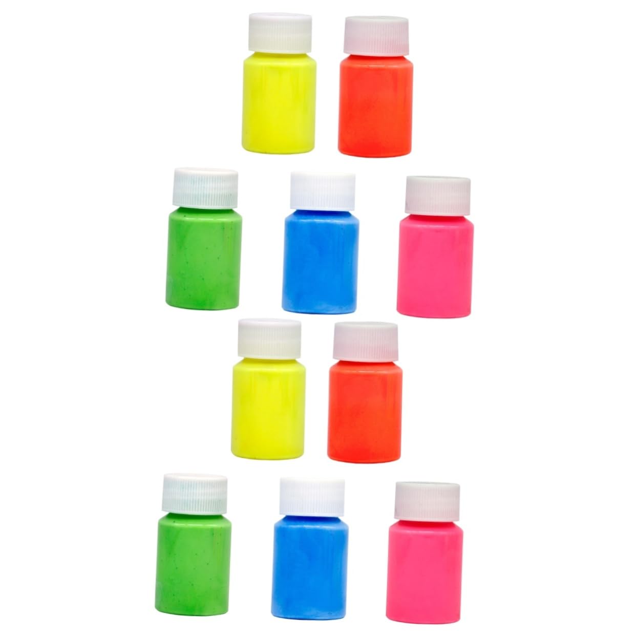 Operitacx 10pezzi Vernice Fluorescente Luminescente Per Crafting Art Arancione Giallo Verde Blu e Rosa Facile Applicazione Asciugatura Rapida e Per Eventi e Feste