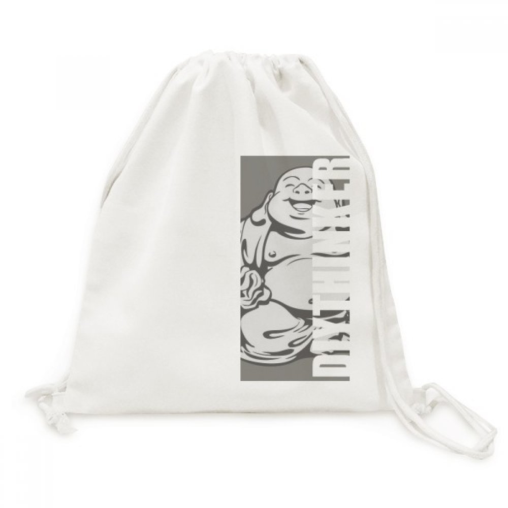 Toile Drawstring Backpack Bouddhisme Maitreya au dessin épuré de haute qualité - 5