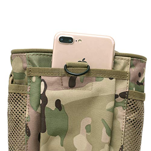 Tactical Molle Drawstring Magazine Dump Pouch, Adjustable Military Utility Belt Fanny Hip Holster Bag Outdoor Ammo Pouch (Cp) #TOP5