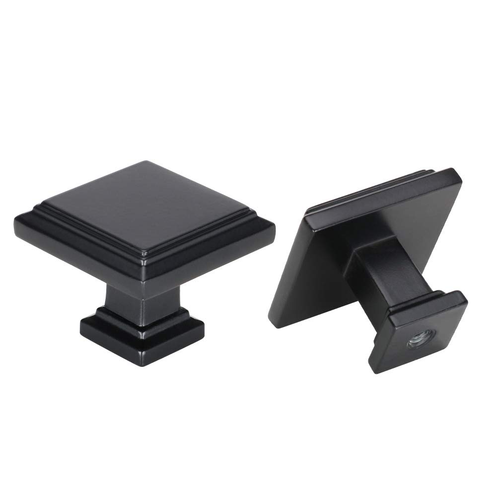 Lontan Black - Square Black Drawer Knobs - Cupboard & Kitchen Door Knobs Ls9111bk