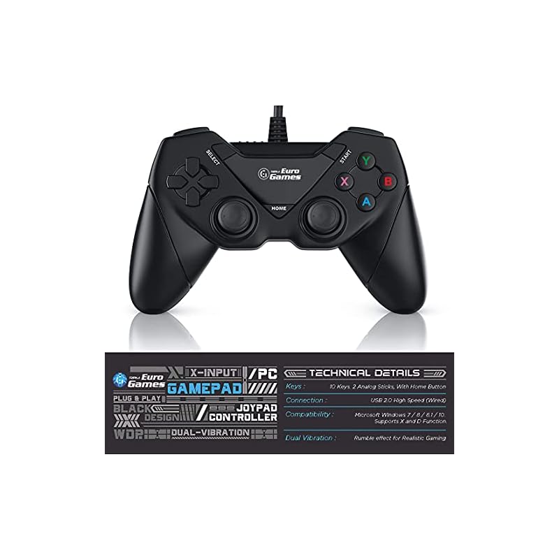 RPM Euro Games Laptop/PC Controller Wired for Windows - 7, 8, 8.1, 10 and XP, Ps3(Upgraded with XYAB Buttons) - Image 4