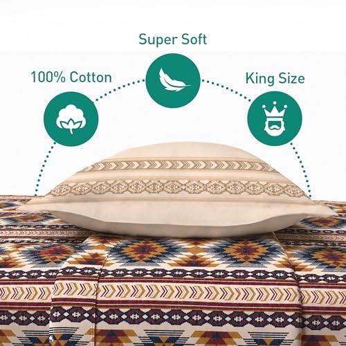 Image of MYTRIDENT Soft Comfort Bedsheet for Double Bed King Size | 72 Inches x 78 Inches + 12 Inches | 180 TC, 100% Cotton, Elastic fittedsheet with 2 Pillow Covers | Soft and Breathable - Grace