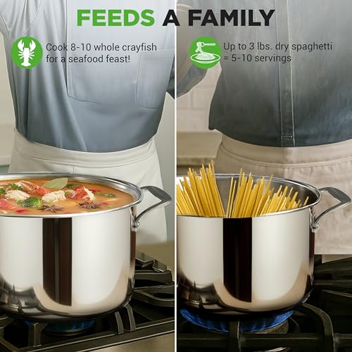 image for NutriChef 8-Quart Stainless Steel Stock Pot - 18/8 Food Grade Stainles