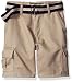 Eddie Bauer Big Boys' Belted Tbrush Twill Cargo Short, Khaki, 10