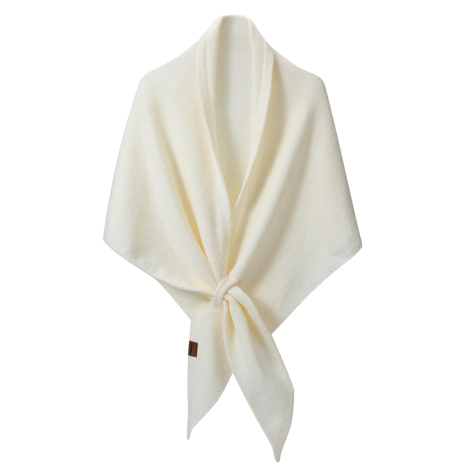 Wocharm Women's Ivory Pashmina Shawl Wraps, Soft Open Front Poncho Sweater, Knitted Shawls Wool Cashmere Shoulder Top Sweater Shawls Triangle Scarf (Ivory)
