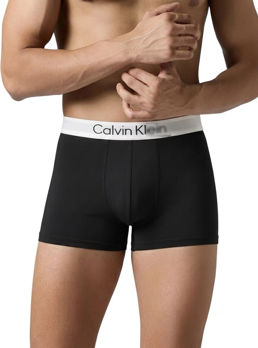 CK Presents Plain Strechable Cotton Modal Underwear for Men (Black) Pack of 2-image-18