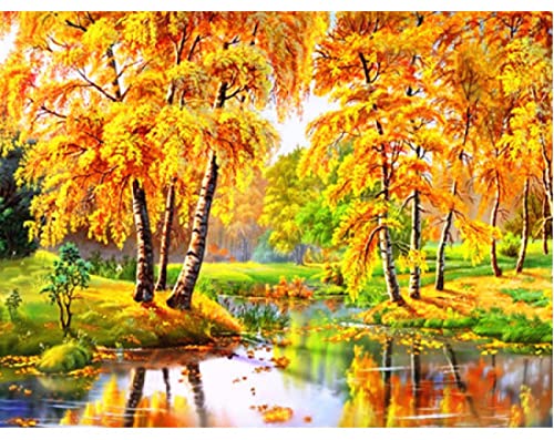 Kit Point de Croix Arbres au bord de l'eau broderie 11CT 40x50 cm